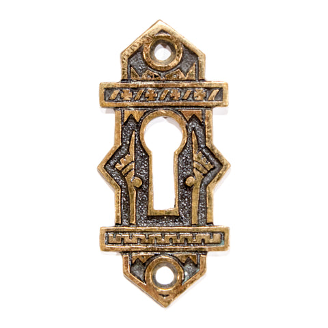 Ornate Victorian Brass Keyhole Cover Plate