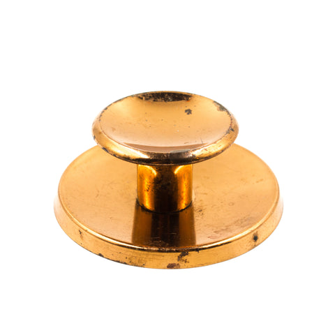 this is a vintage mid century copper cabinet knob with backplate