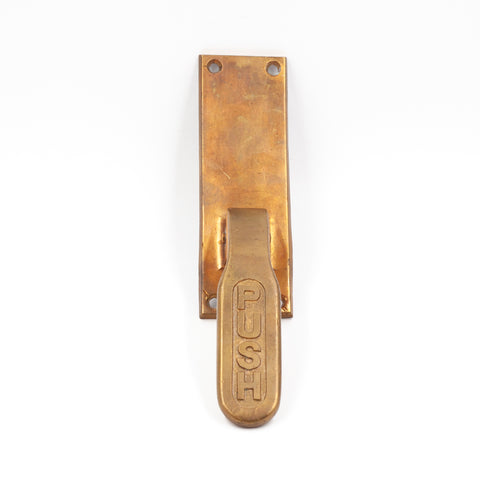 this is a vintage commercial brass panic exit paddle