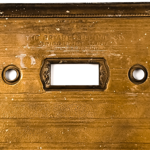 1920s Brass and Walnut Light Switch Plates