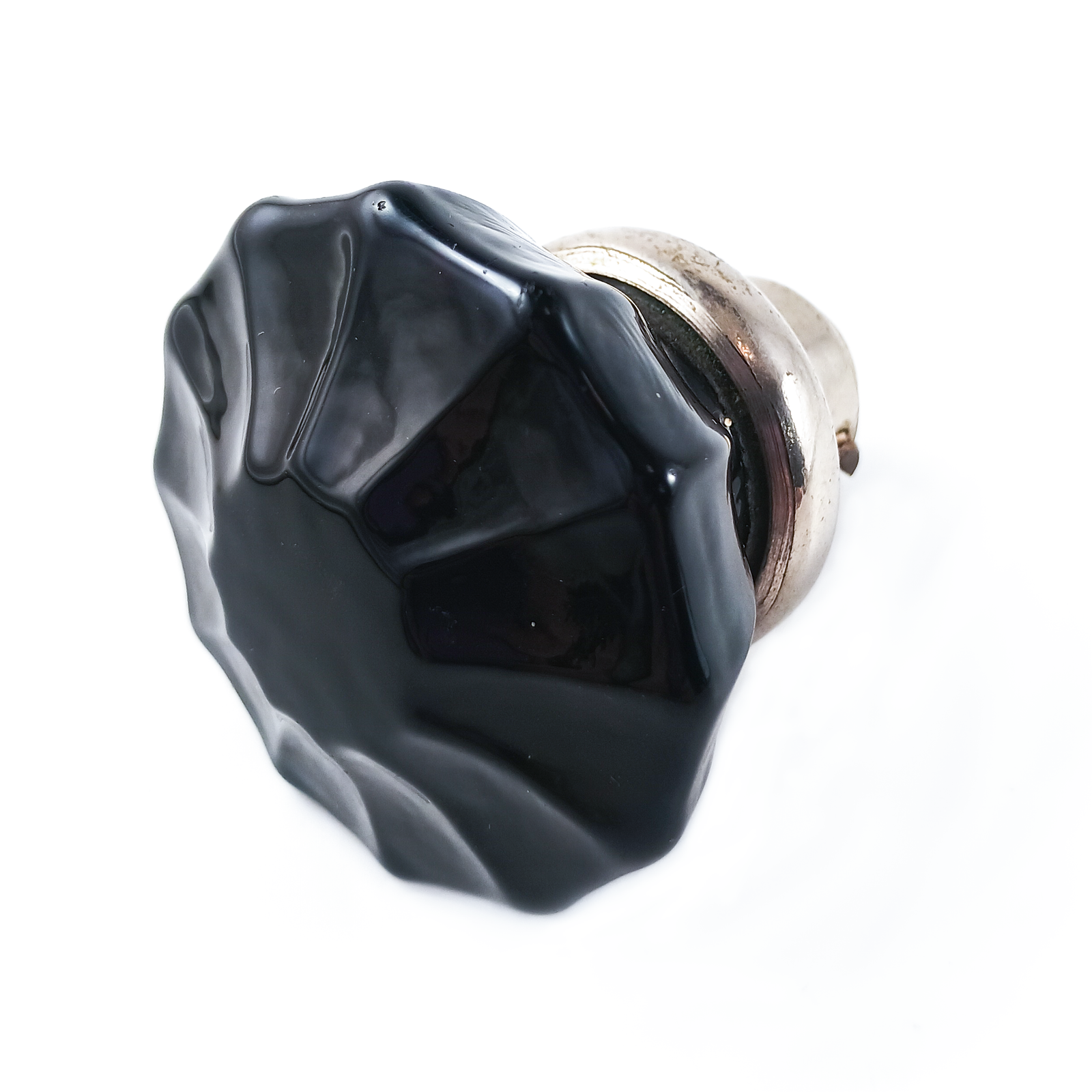 Antique Black Glass Doorknob