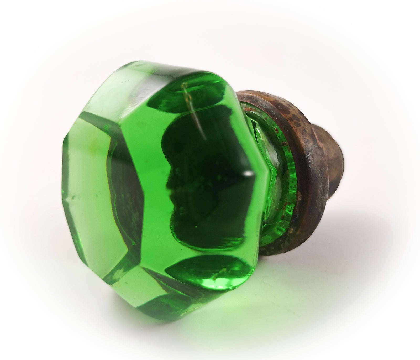 Antique Green Glass Doorknob