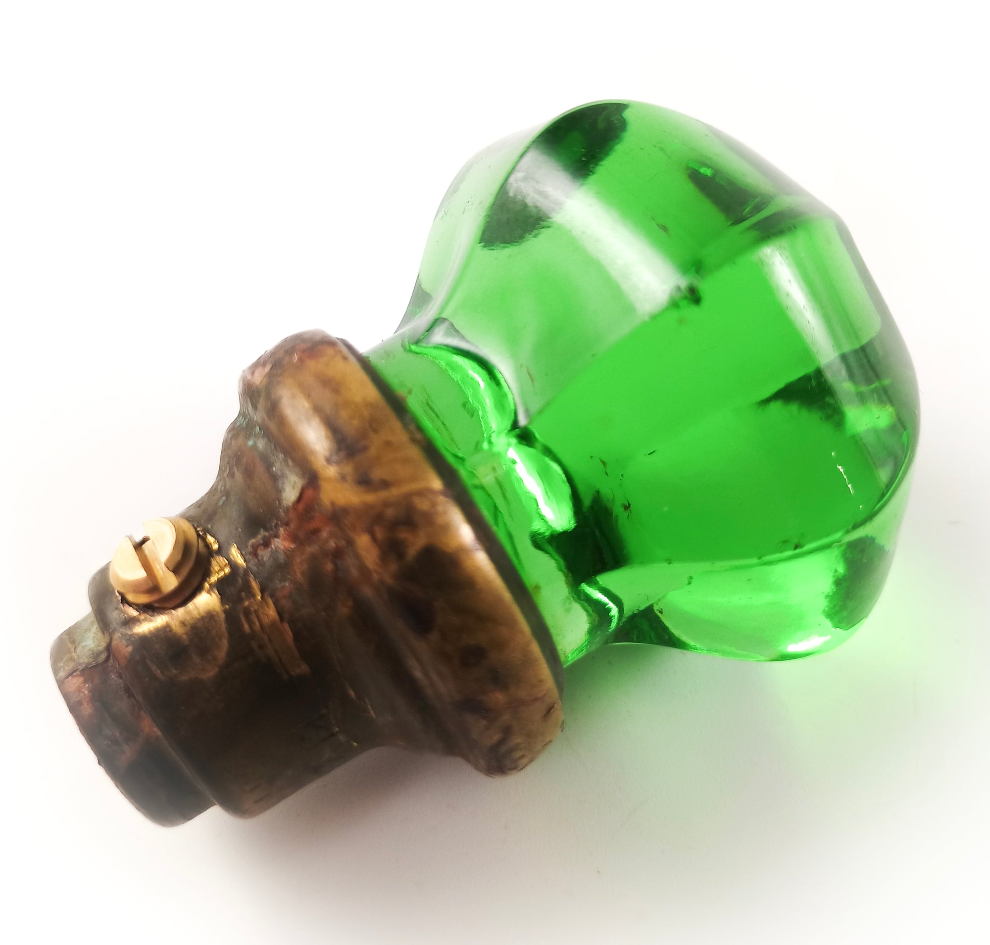 Antique Green Glass Doorknob - Hippo Hardware & Trading Company
