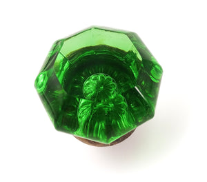Antique Green Glass Doorknob