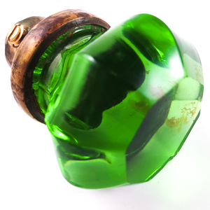 A close-up of the knob