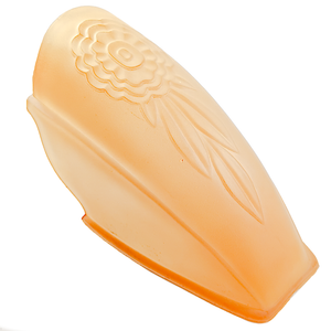 An amber Art Deco glass slip shade with a molded flower design