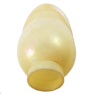 The back and fitter of the shade, showing the hand-ground edge of the fitter and some surface iridescence