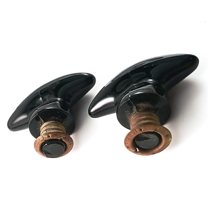 A photo of just the two chipped pulls, making it easier to see the damage.