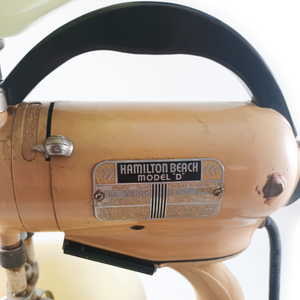 Vintage Hamilton Beach Model "D" Mixer With Uranium Glass Bowls
