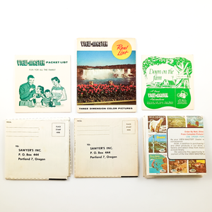 Lot F - No Reels, Just Papers. A packet list, a reel list, a reel packet titled "Down on the Farm," and three order forms. One order form has been folded inside-out, but otherwise all six papers are in good condition