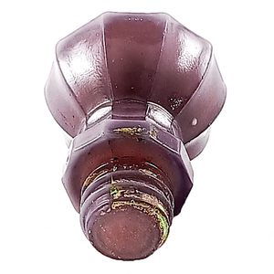 A view of the underside of the knob, showing the paint, but no significant chipping or damage to the threads