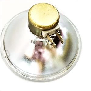 A close-up on the brass plug of a Westinghouse par lamp