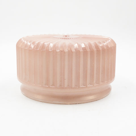 A lovely vintage pink iridescent glass drum shade