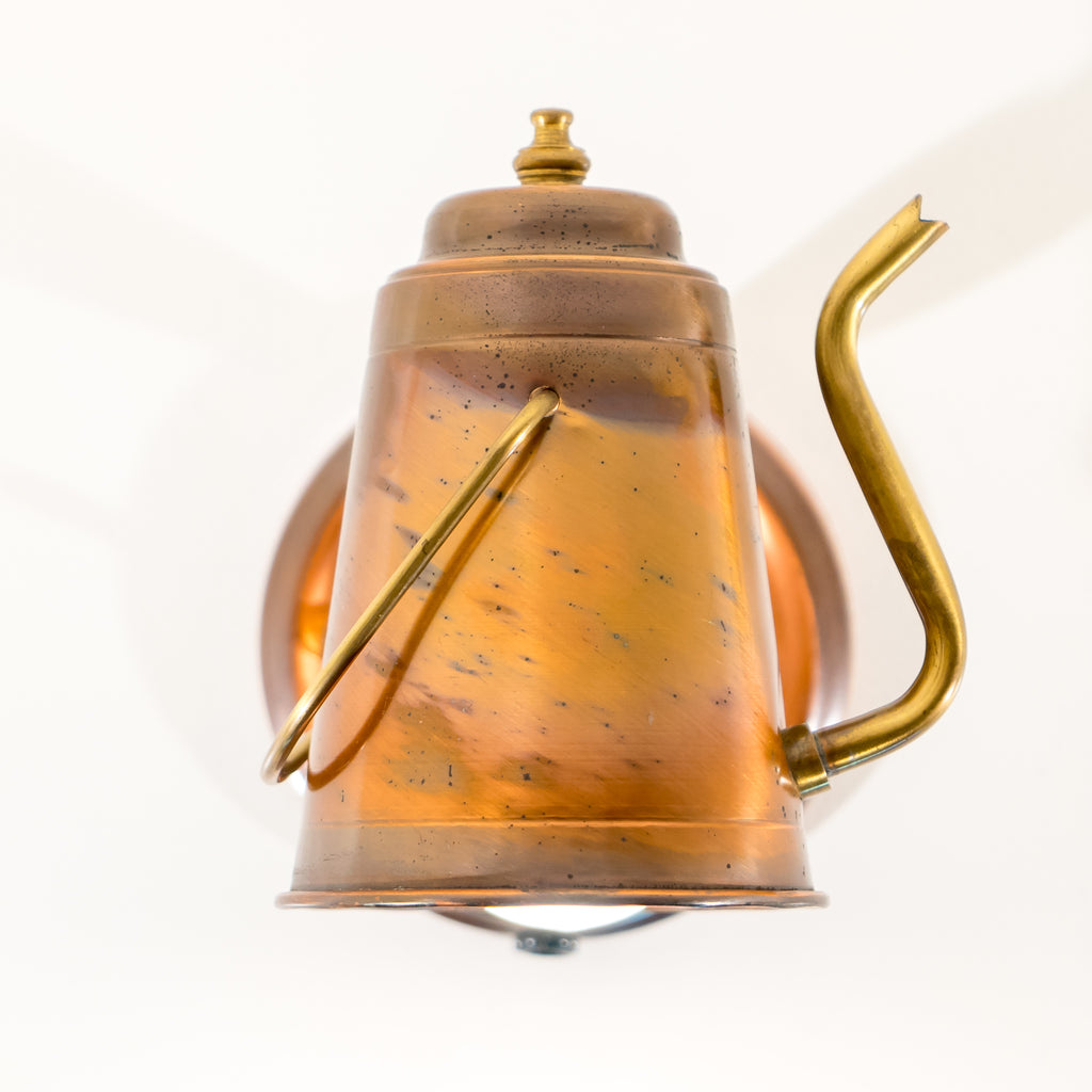 Reclaimed Copper Little Tea Pot Wall Sconce