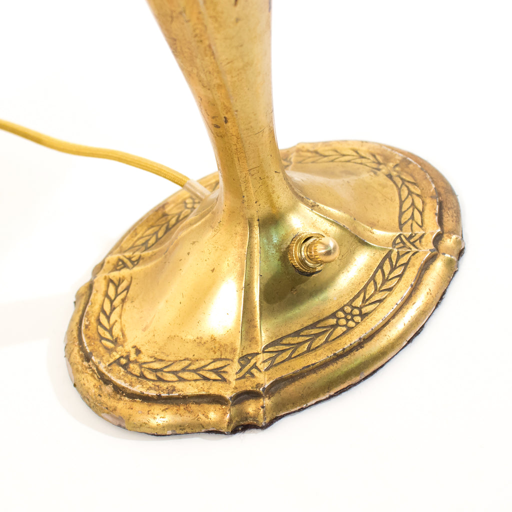 Pair of Nouveau Brass Table Lamps