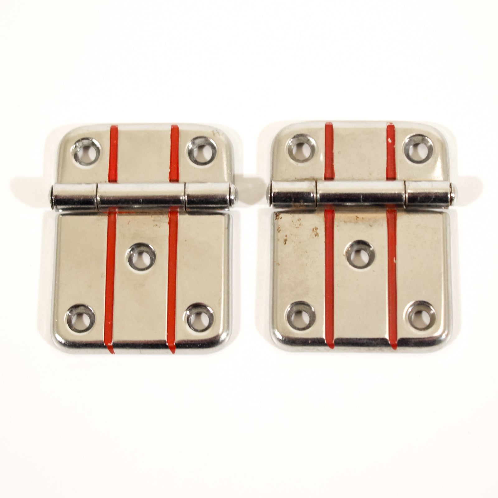 Red-Striped Deco Cabinet Hinges