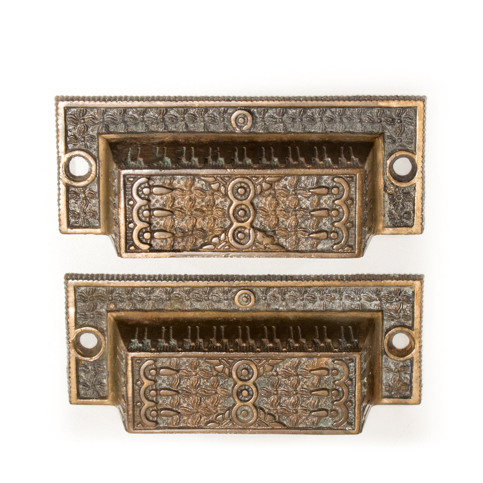 Bronze Aesthetic Victorian Bin Pull Pair