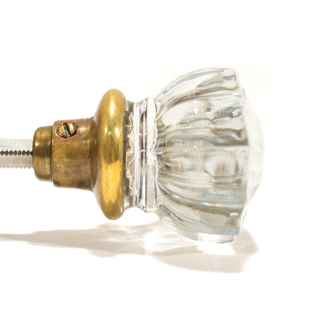 Oval Fluted Glass Doorknob Set