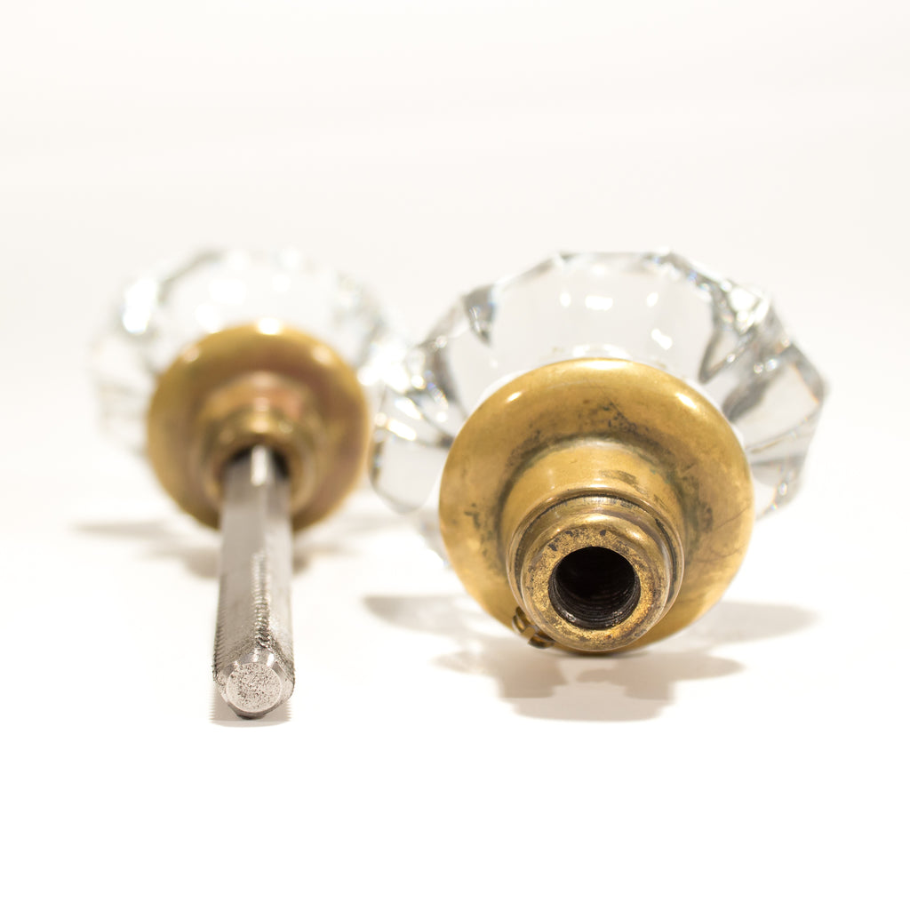 Oval Fluted Glass Doorknob Set
