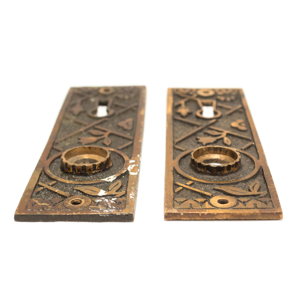 Ornate Victorian Brass Escutcheon Pair