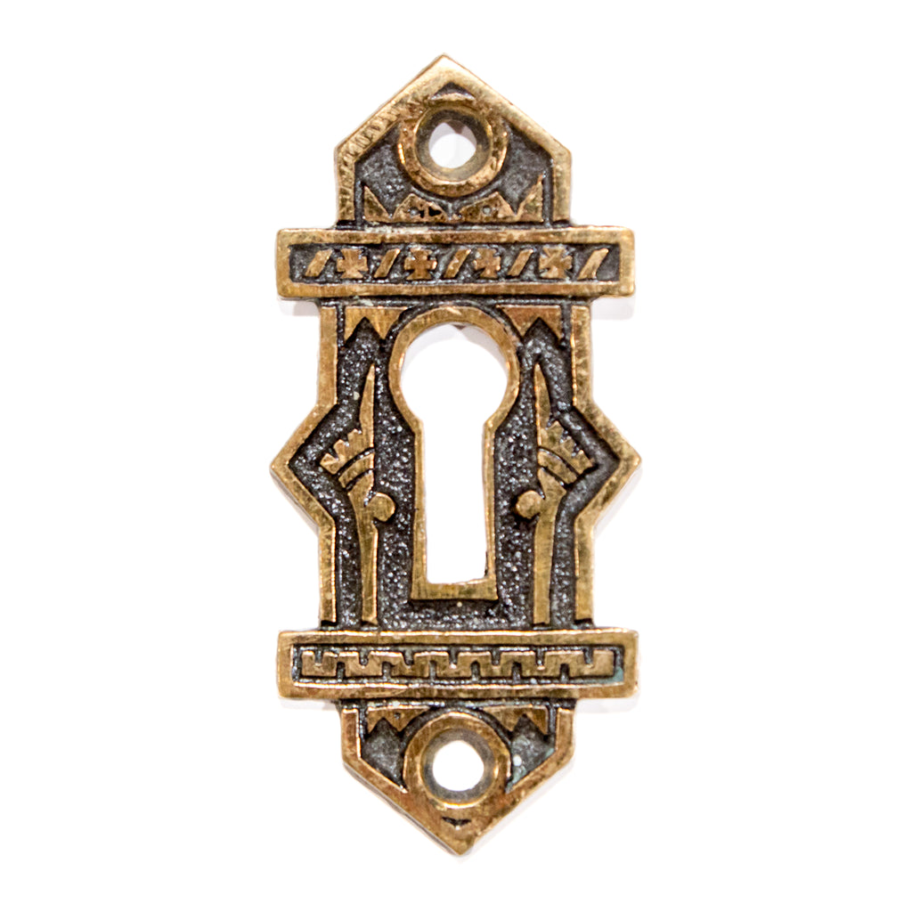 Ornate Victorian Brass Keyhole Cover Plate