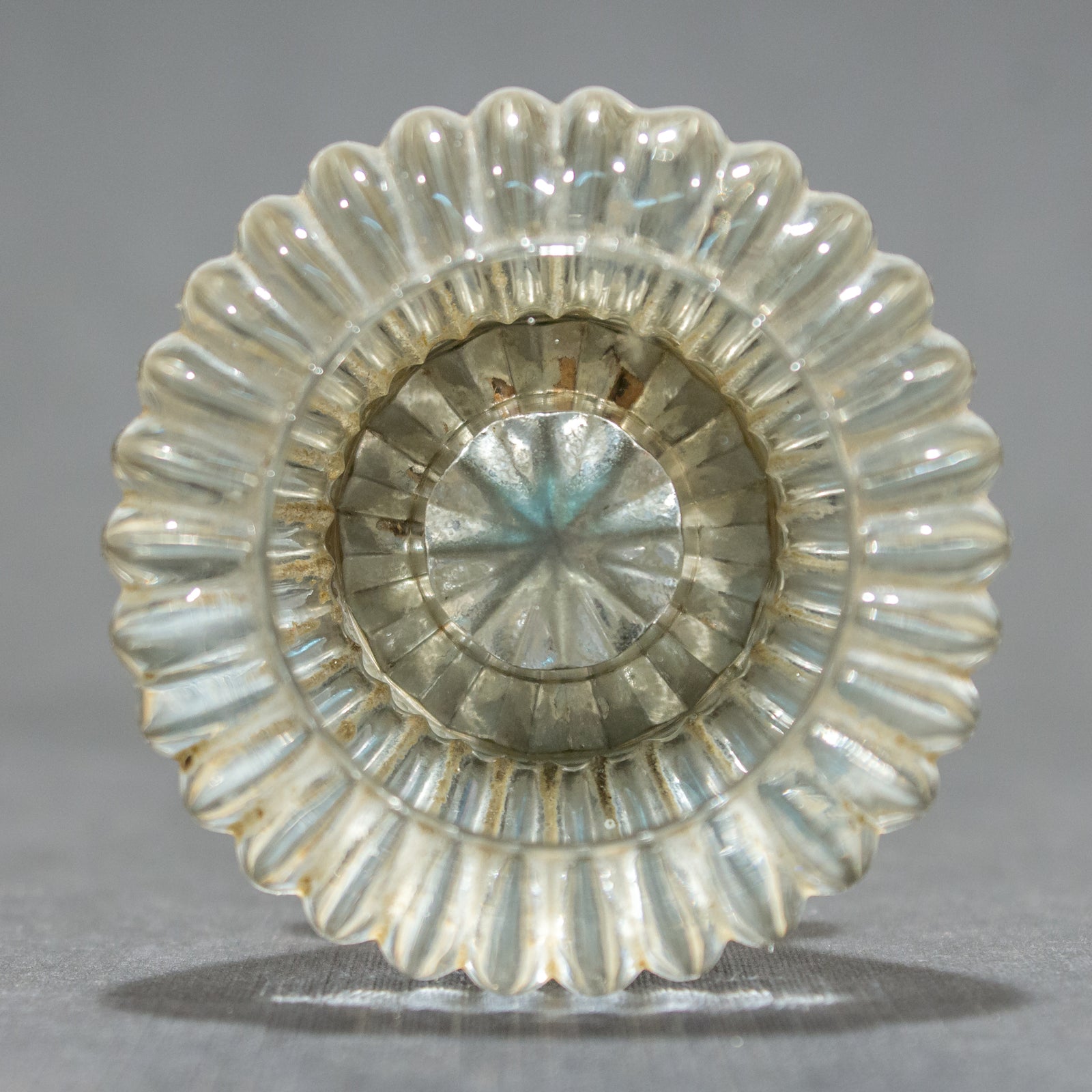 Rare Ridged Glass Doorknob Set