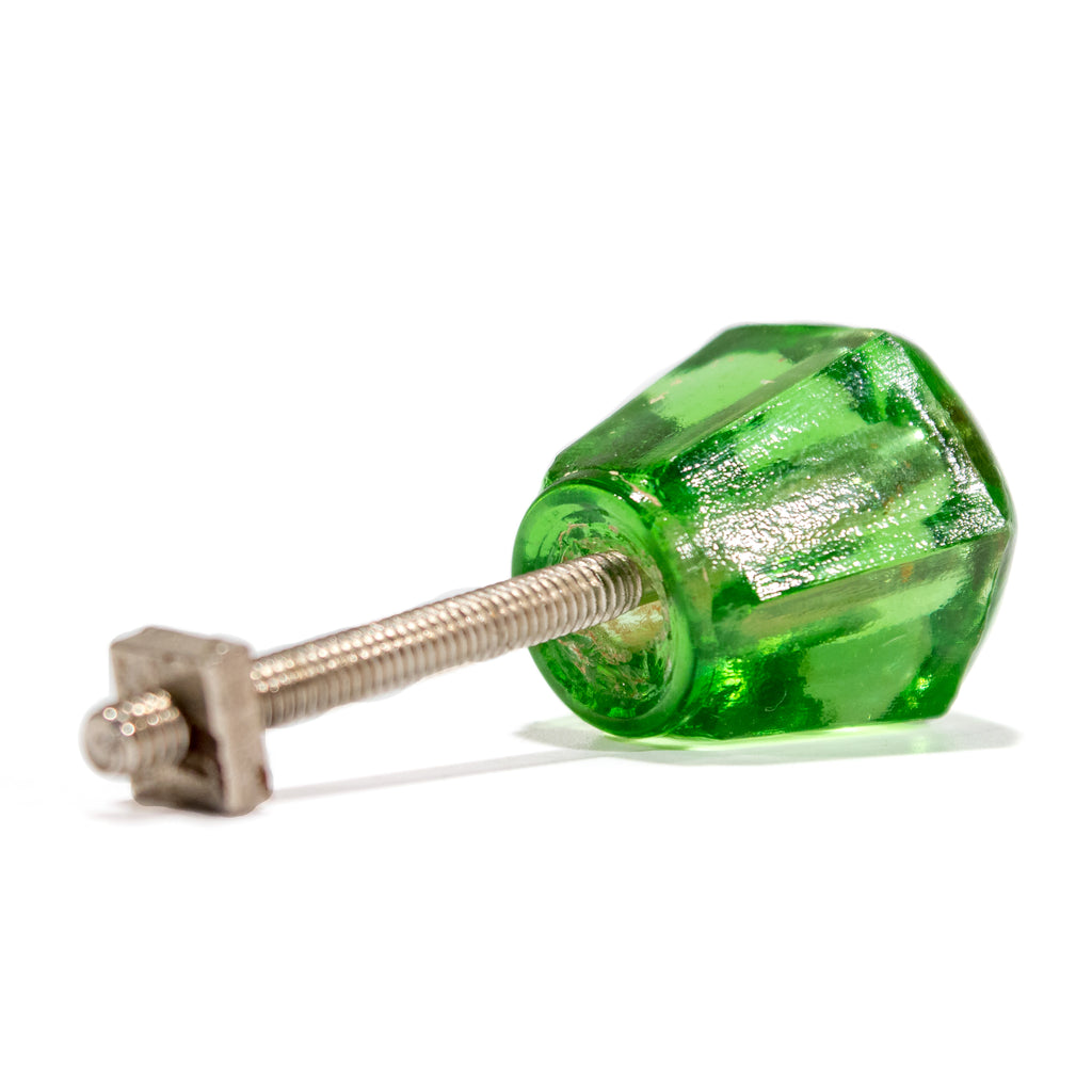 Deco Green Glass Cabinet Knobs (pair)