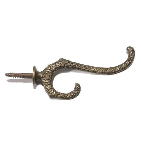 Victorian Iron Ornate Double Screw In Hook