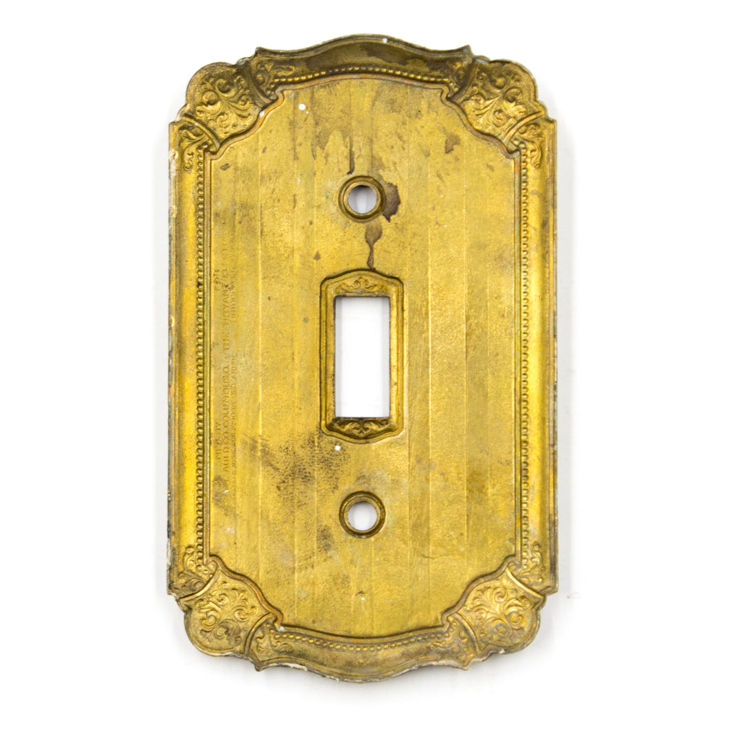 Walnut Inlaid Brass Light Switch Plate