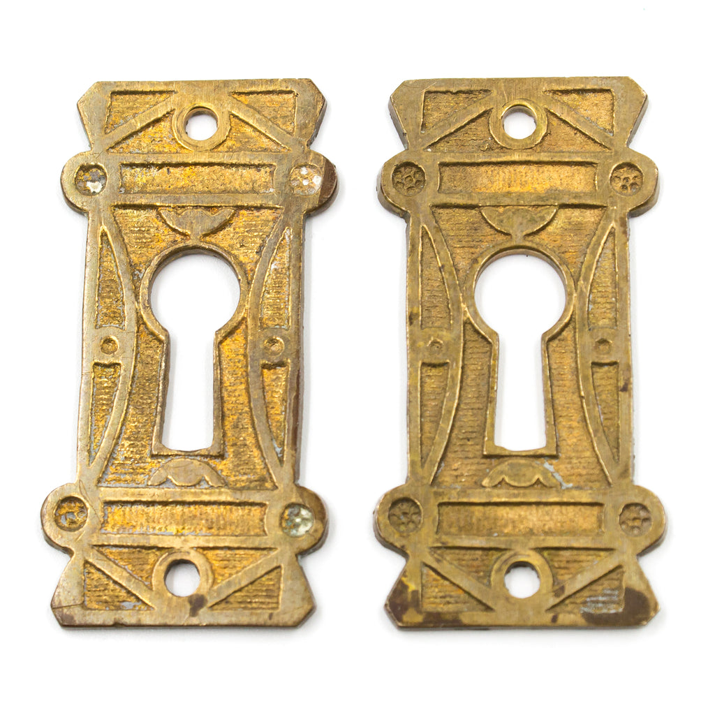 Cast Bronze Geometric Victorian Key Hole Covers