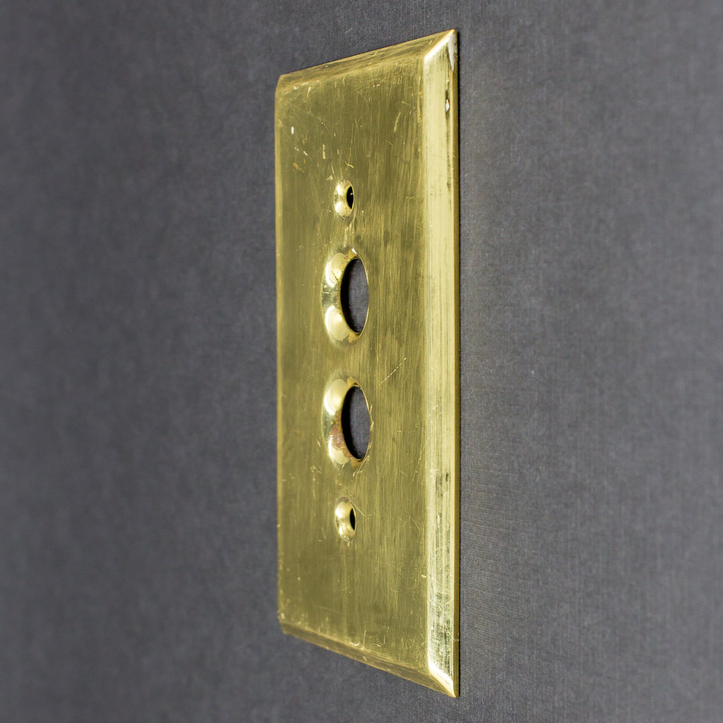 Vintage Brass Push Button Light Switch Plate