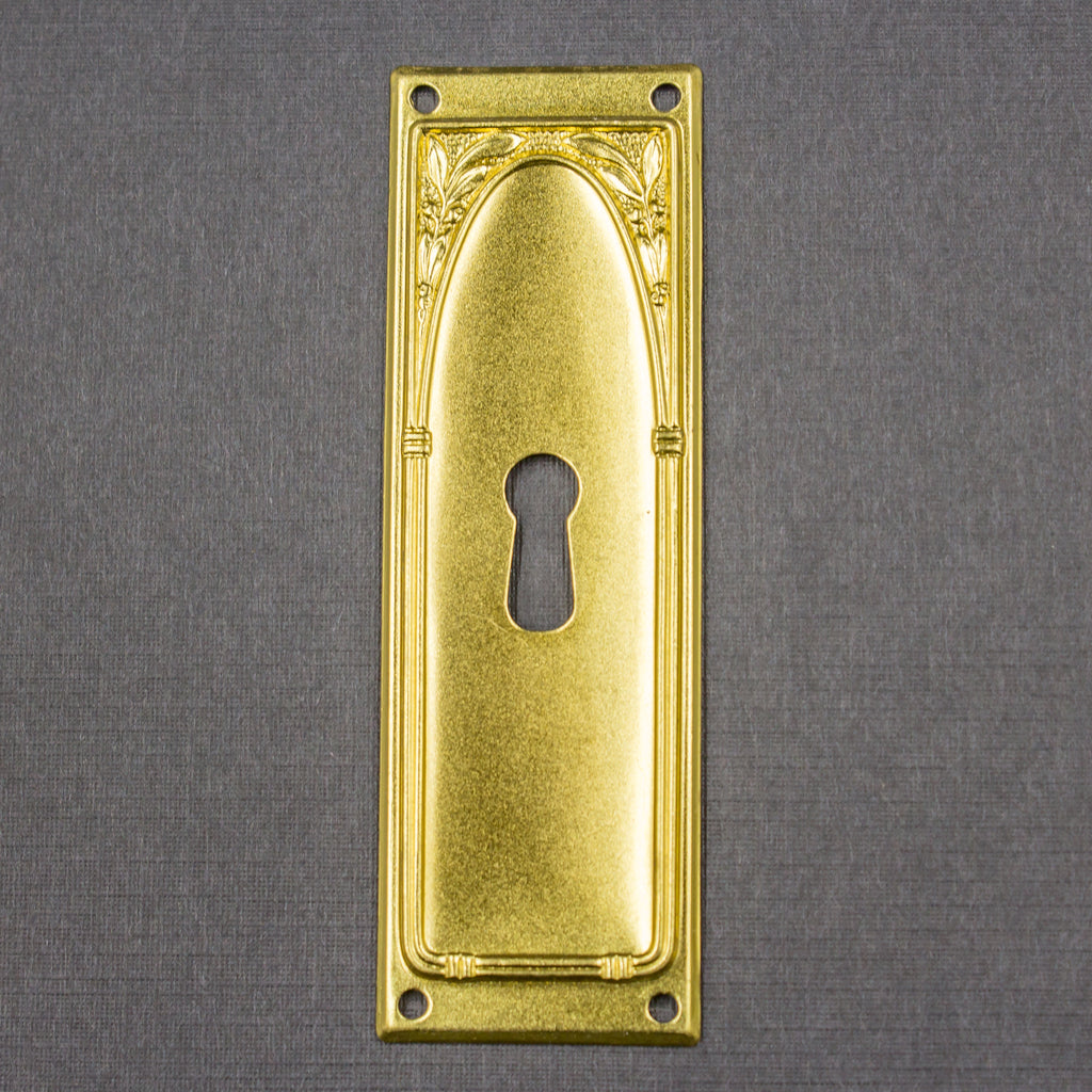 Brass Olive Branches Rectangular Key Hole Cover