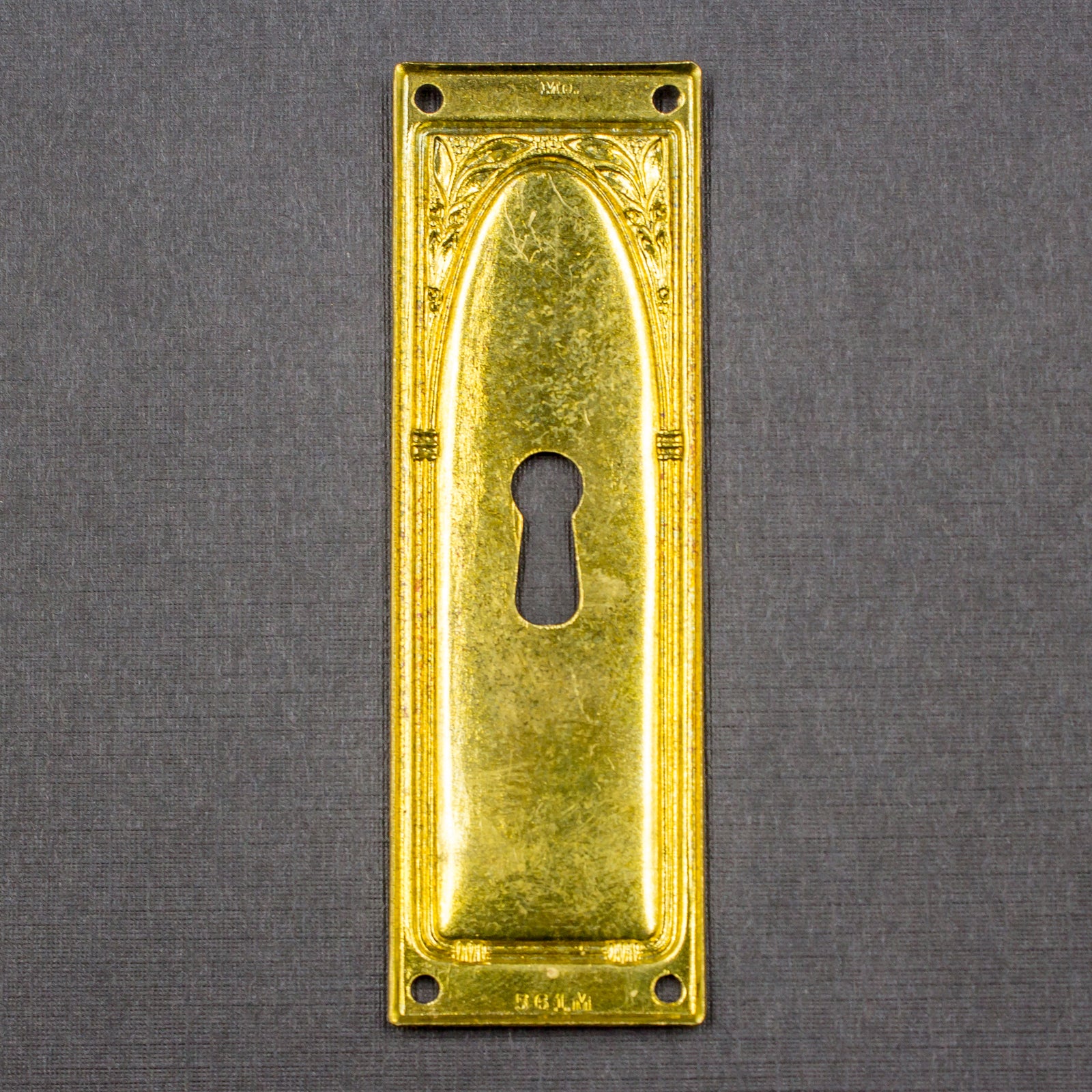 Brass Olive Branches Rectangular Key Hole Cover