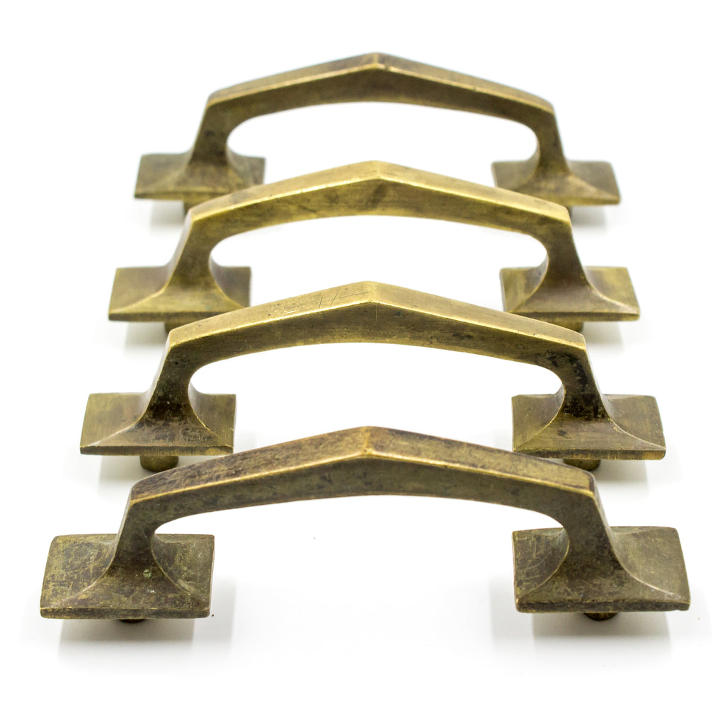Geometric Brass Angular Cabinet Pulls