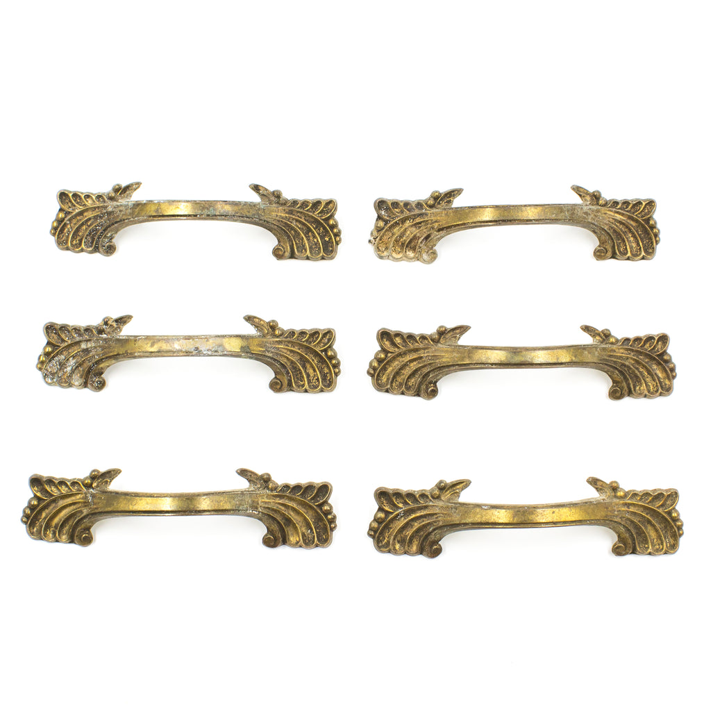 Floral Faux French Antique Brass Pulls