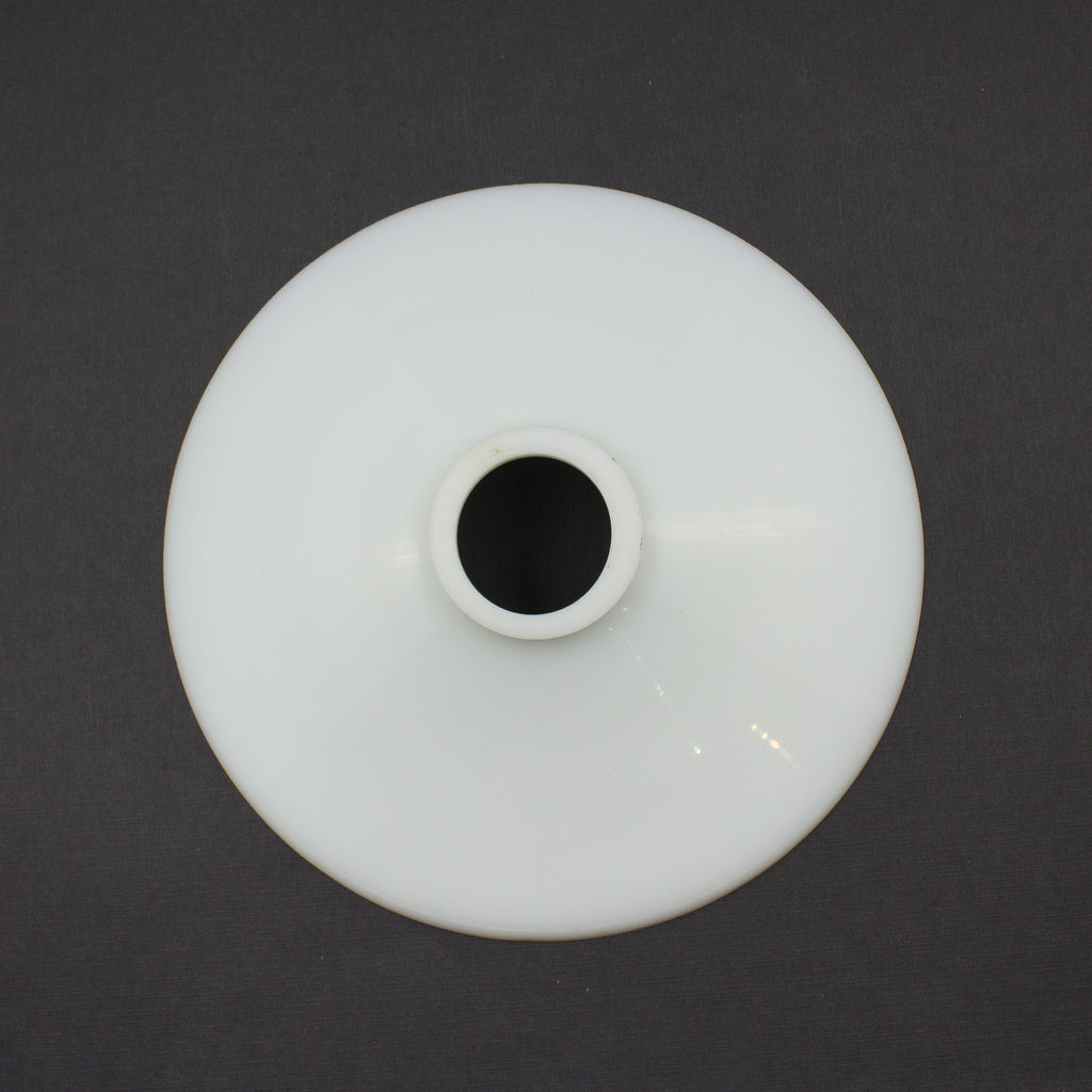 this is a bird's eye view of a white glass flat shade