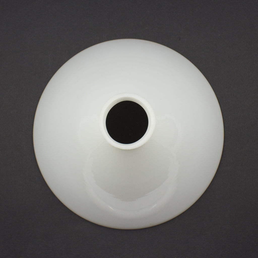 this is a bird's eye view of a white glass cone shade