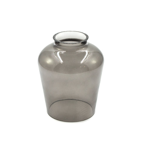 this is a glass shade in a smoky gray color