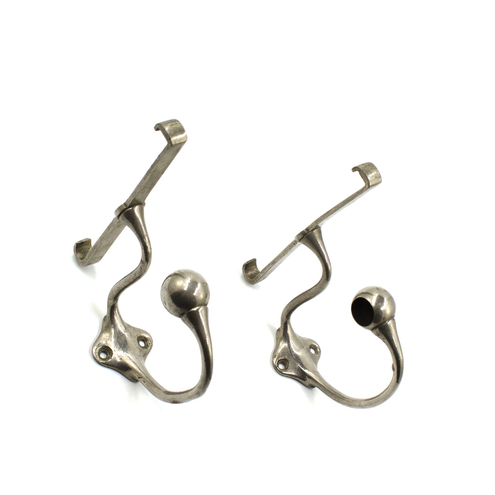 Nickel Brackets for Bathroom Shelf & Towel Bar c.1910