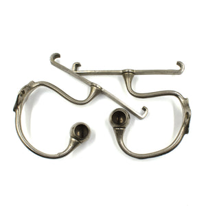 Nickel Brackets for Bathroom Shelf & Towel Bar c.1910