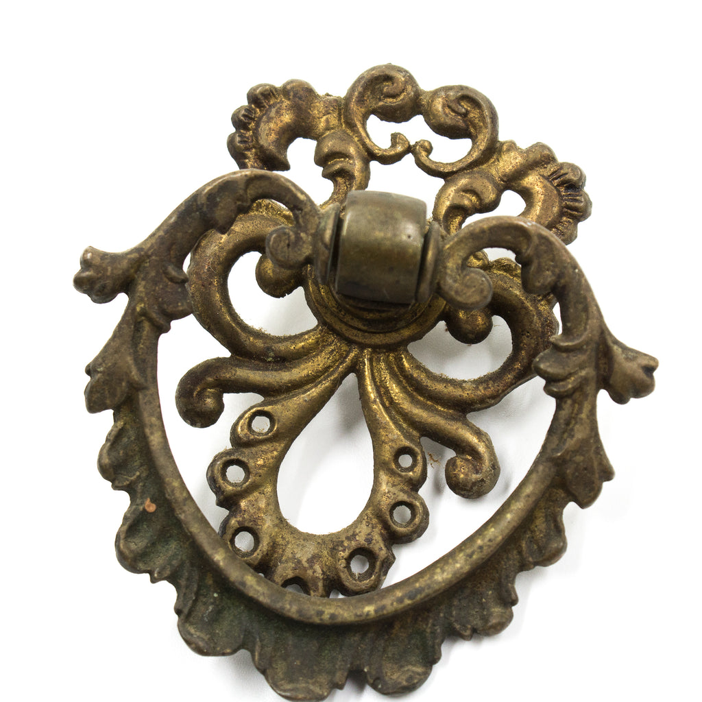 this is a vintage Victorian brass bail cabinet drawerpull