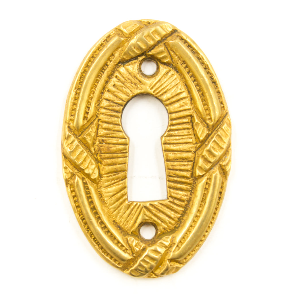 Cast Brass Ribbon and Reed Key Hole Covers | Hippo Hardware & Trading ...