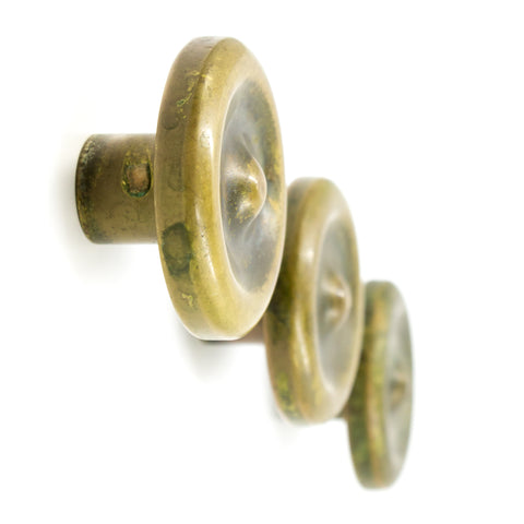 Large Brass Concentric Circle Cabinet Knobs