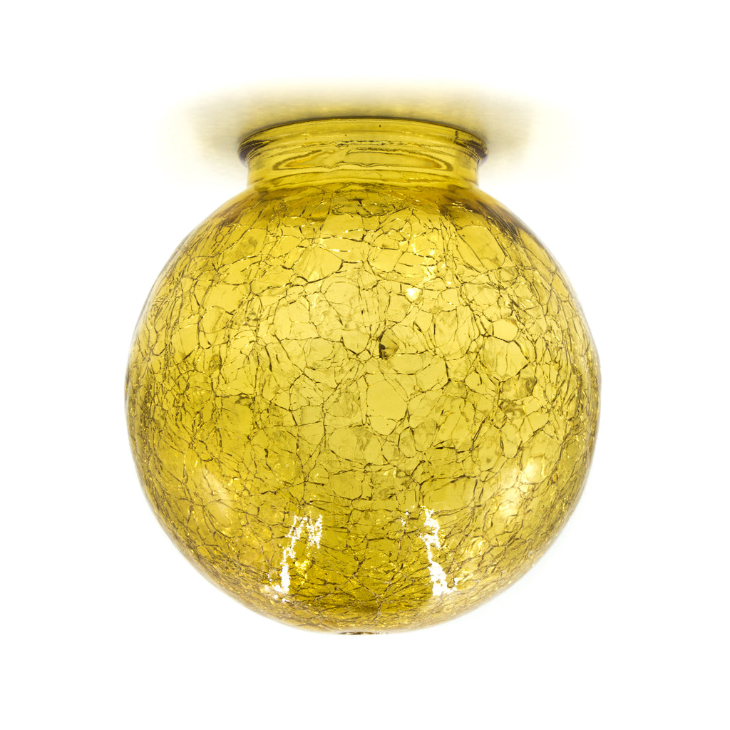 Amber Globe Crackle Glass Shade
