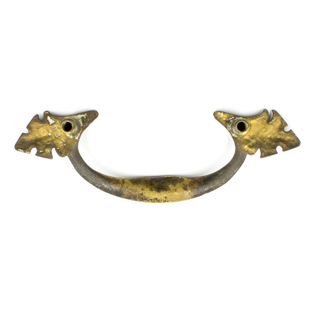 Nouveau Curved Brass Pulls with Leaves
