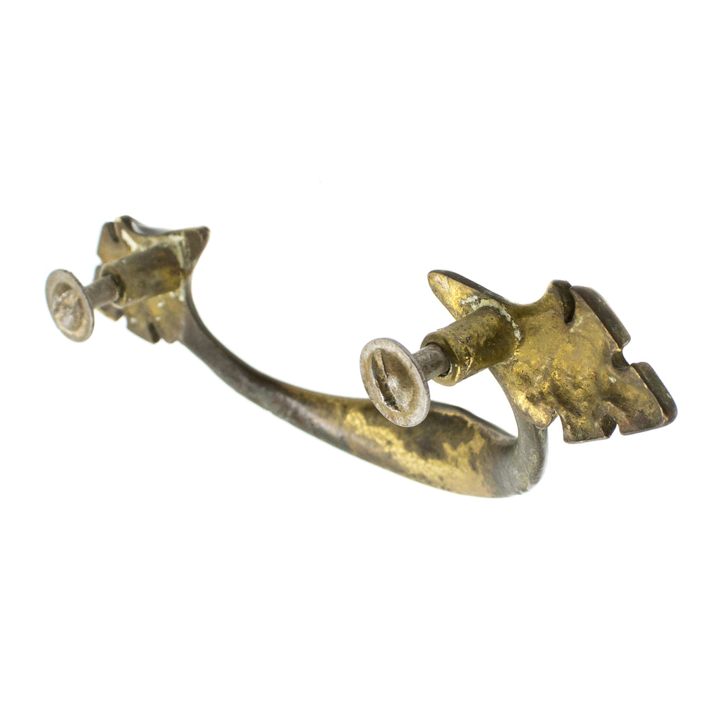 Nouveau Curved Brass Pulls with Leaves