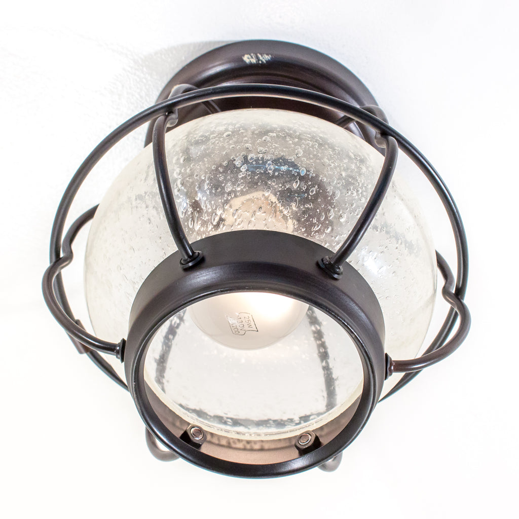 this picture shows the underside and inside of a lantern shaped ceiling fixture