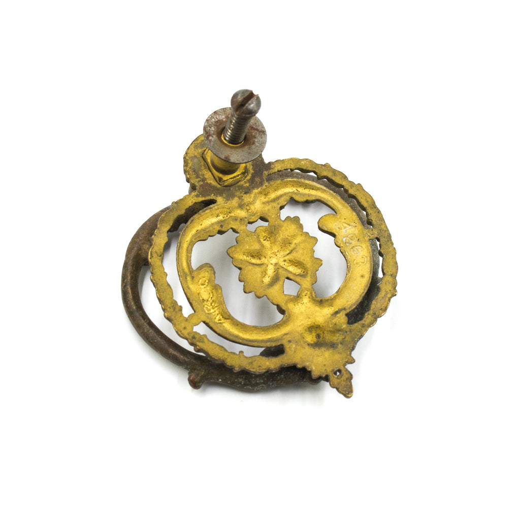 Large Floral Brass Ring Pulls