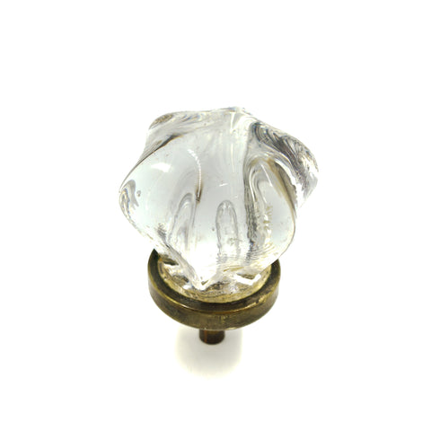 this is a vintage small glass cabinet knob pull 
