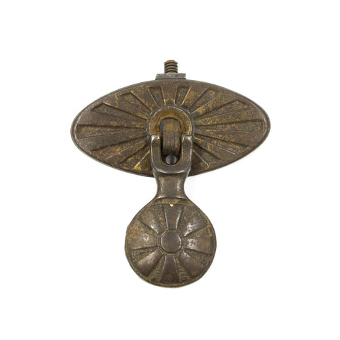 this is an antique vintage drop pull with a wide base